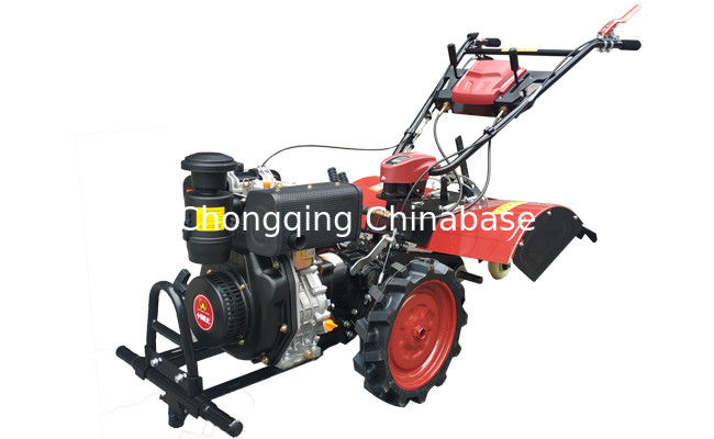 Wheel Type 4.1KW Mini Tiller Machine Diesel Power Grass Cutting